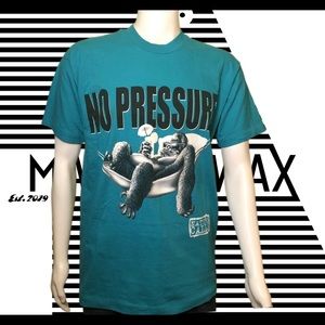 90s Vintage Teal No Pressure Gorilla Tee shirt
